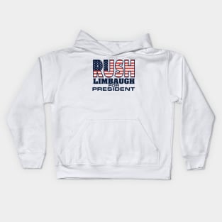 90s Vintage Rush Limbaugh For President Kids Hoodie